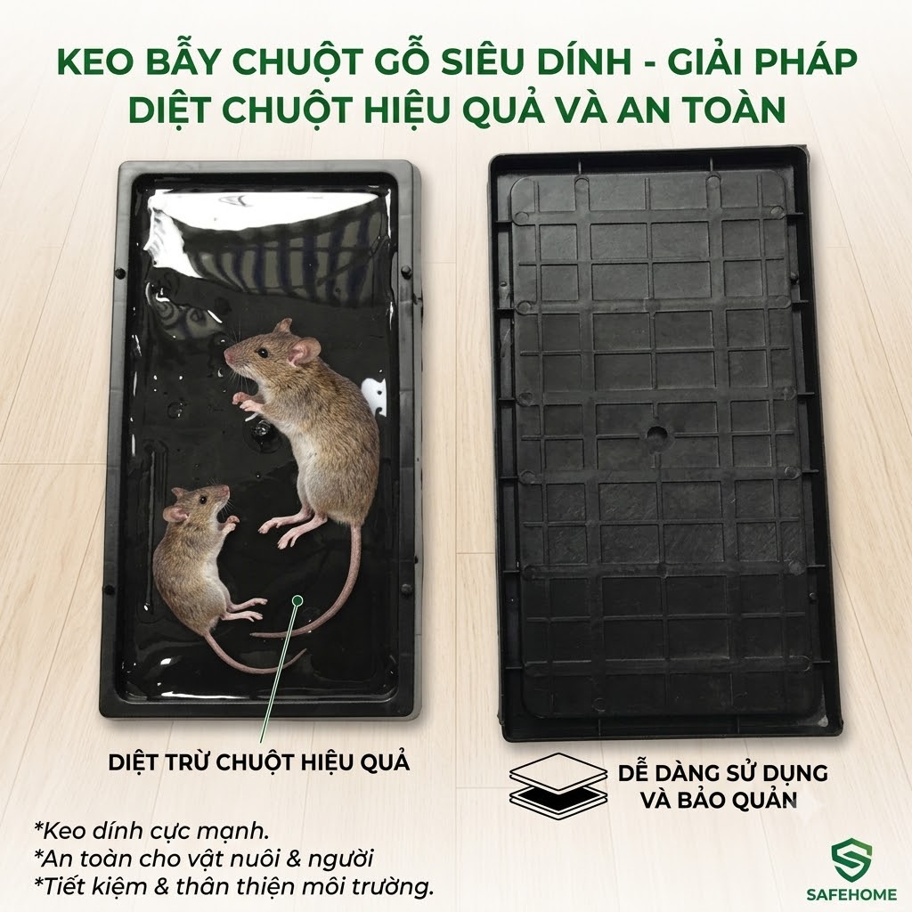 Keo bẫy chuột khay nhựa siêu dính, bẫy được tất cả các loại chuột, kể cả chuột to