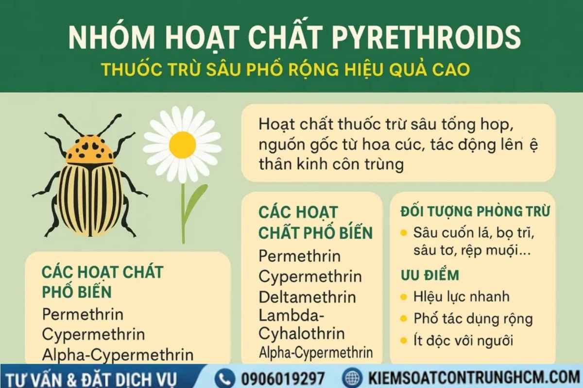 Nhóm Hoạt Chất Pyrethroids Cúc Tổng Hợp- Nhóm Hóa Chất Diệt Côn Trùng