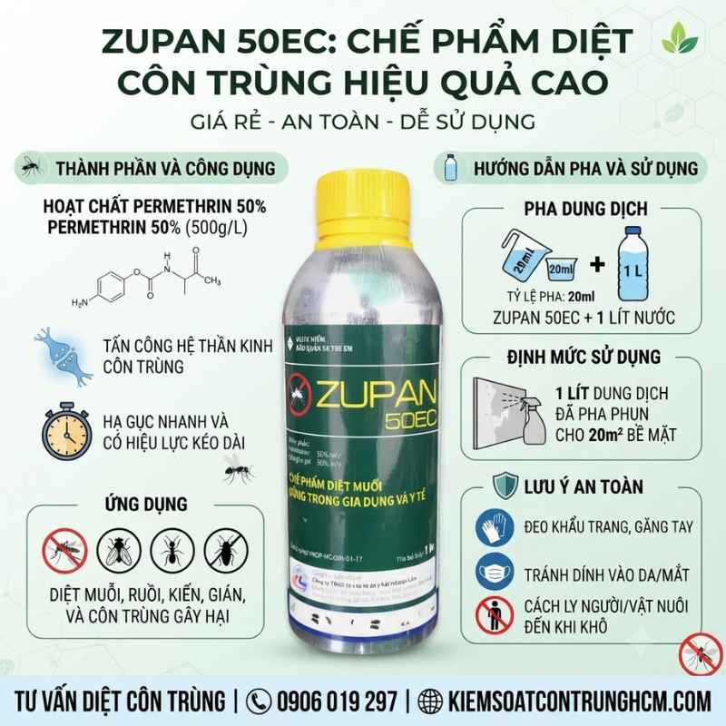 Thuốc diệt muỗi và côn trùng  Zupan 50EC diệt ruồi muỗi kiến gián tận gốc giá rẻ nhất thị trường