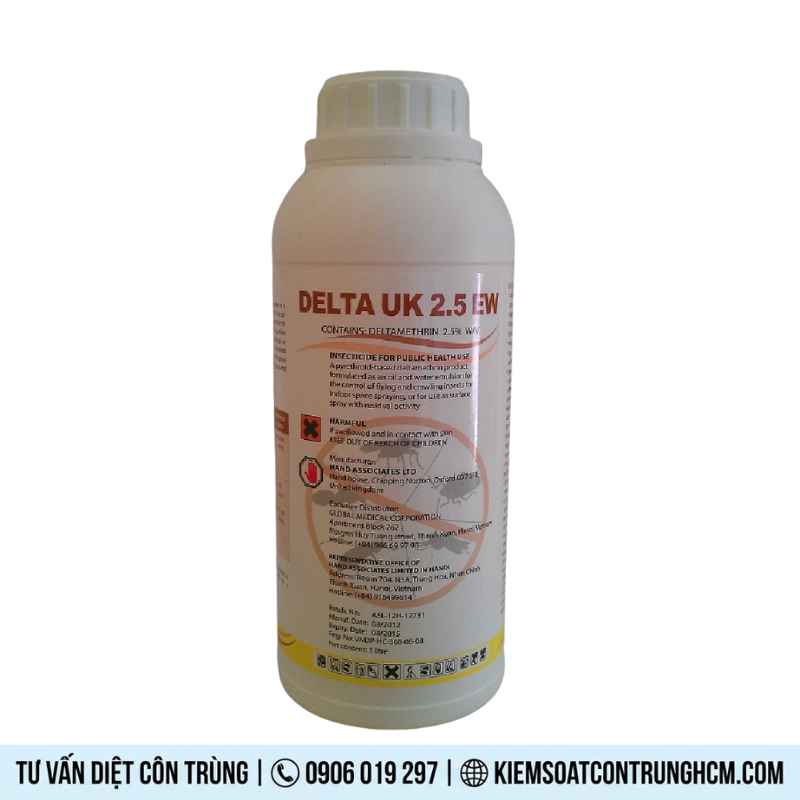 Thuốc diệt muỗi Delta UK 2.5EW đó chính là tính toàn diện, cho phép loại bỏ tận gốc các loài côn trùng gây hại sống trong nhà như: gián, kiến, bọ chét, ruồi, ve.