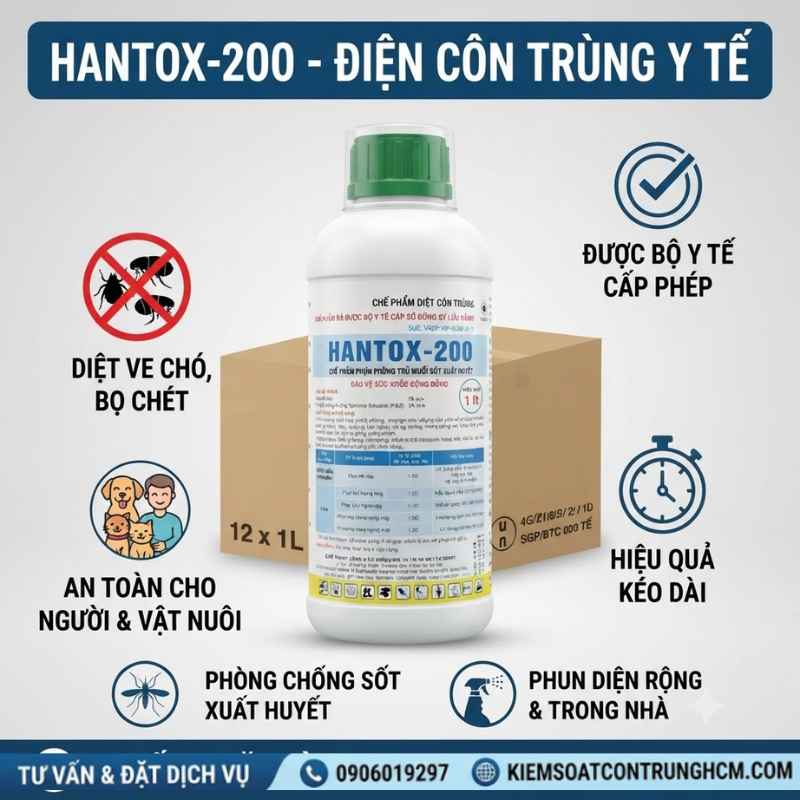 Thuốc Diệt Bọ Chét- Ve Chó HANTOX-200 Chính Hãng, Giá Rẻ, hiệu quả cao