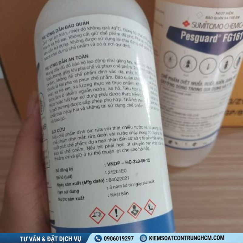 thuốc diệt ve chó bọ chét rệp giường Pesguard FG 161 chai 1000ml giá rẻ