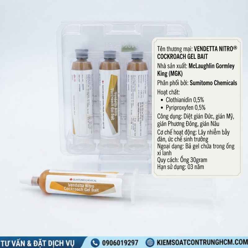 Thuốc Diệt Gián Vendetta Nitro giá rẻ diệt tận gốc gián đức, gián mỹ, gián nhà
