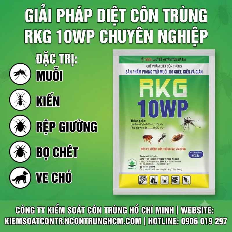 Thuốc diệt ve chó, bọ chét RKG 10WP