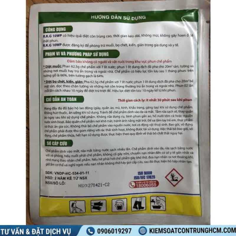 Hướng dẫn sử dụng thuốc diệt ve chó, bọ chét RKG 10WP