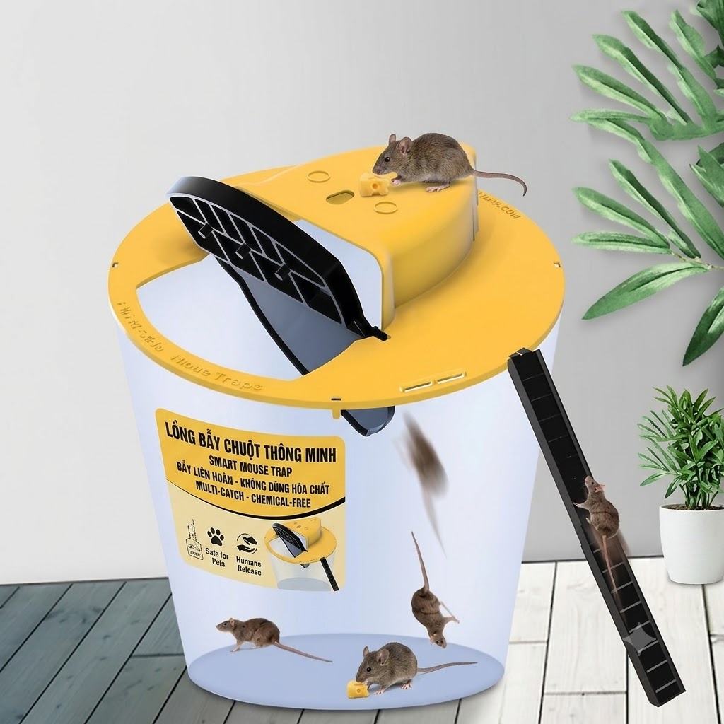 Lồng Bẫy Chuột Thông Minh Dạng Thùng Nắp Lật